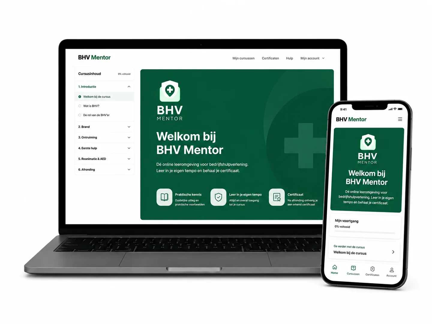 Welkom bij de online BHV-cursus van BHV Mentor