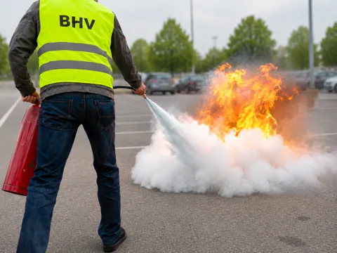Brand blussen met een brandblusser