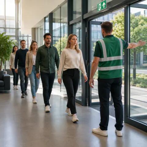 Begeleide ontruiming van medewerkers